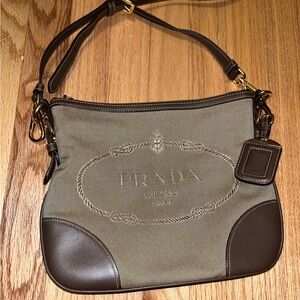 Prada Canvas Canapa Logo Crossbody Bag